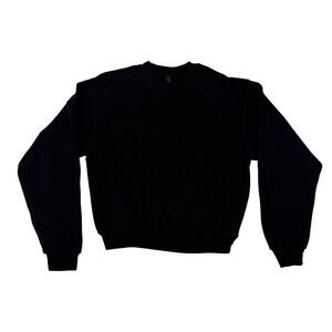 SKIMS Women's Cotton Fleece Relaxed Crew Neck Pullover Onyx Black Size S NWT